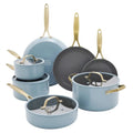 GreenPan Jewel Pro 11-Piece Cookware Set Hard Anodized Nonstick Blue *Box Damage