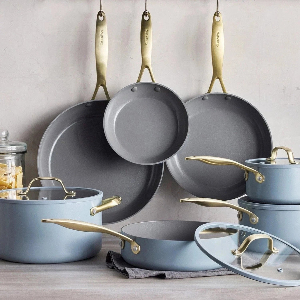 GreenPan Jewel Pro 11-Piece Cookware Set Hard Anodized Nonstick Blue *Box Damage