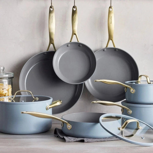 GreenPan Jewel Pro 11-Piece Cookware Set Hard Anodized Nonstick Blue *Box Damage